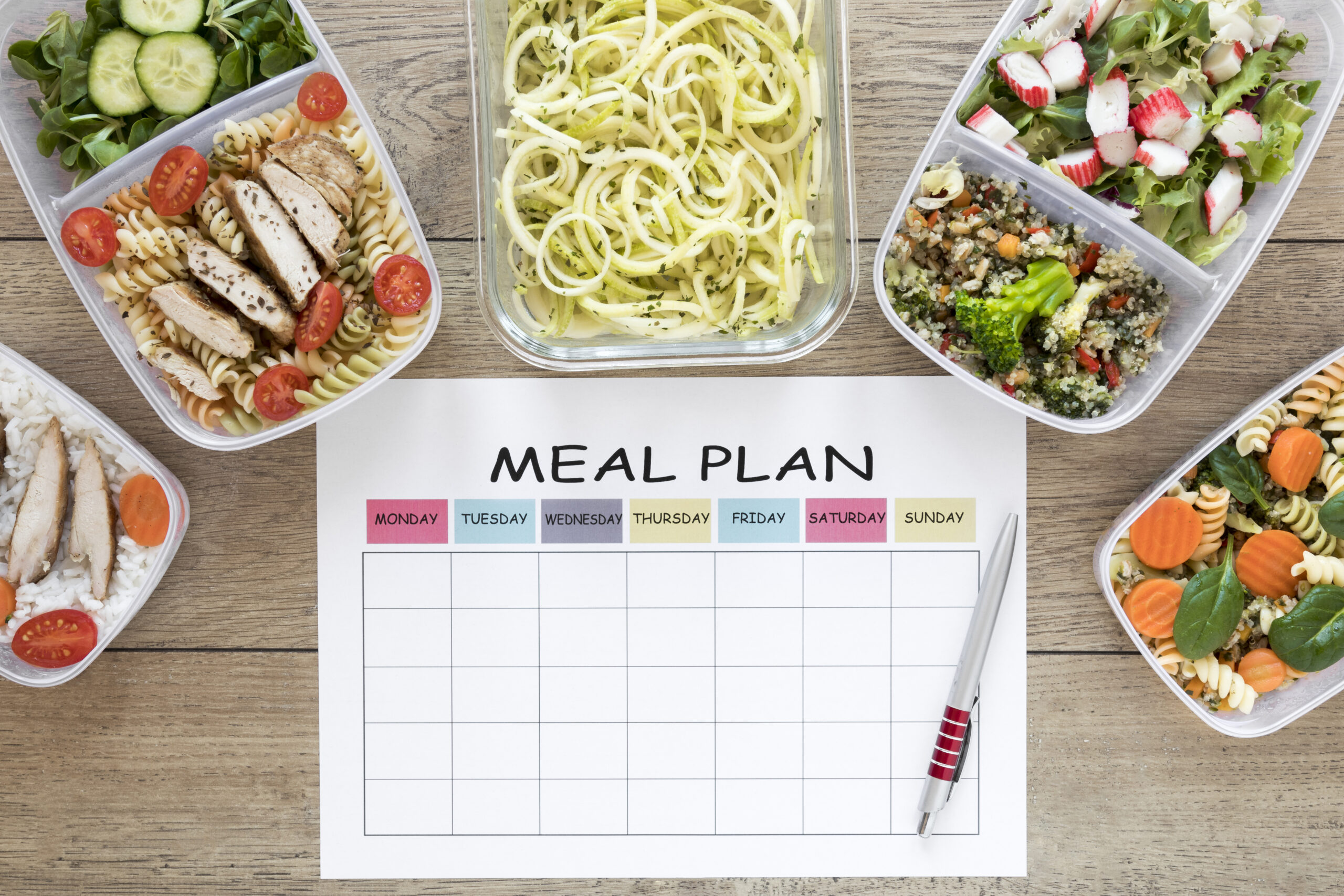 top-view-nourishing-food-containers